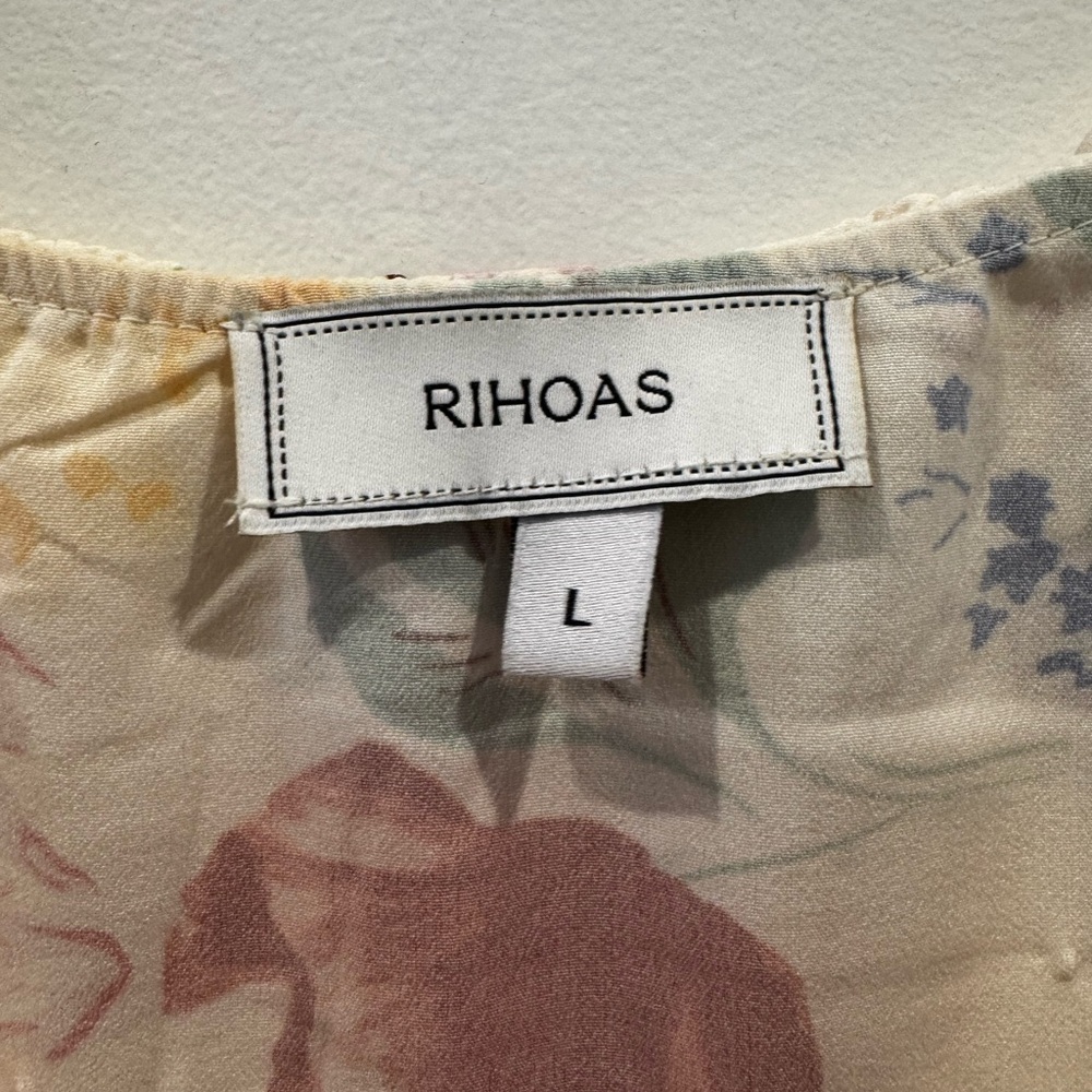 RIHOAS Cream Floral Midi Dress with Red & Yellow Blooms - Picture 3 of 3